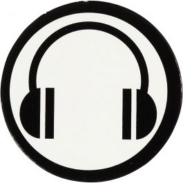 Cardboard Emblem, white/black, D 25 mm, 20 pc/ 1 pack [HOB-586041]