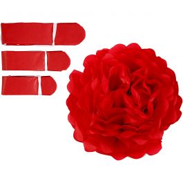 Tissue Pompons, red, D 20+24+30 cm, 16 g, 3 pc/ 1 pack [HOB-590003]