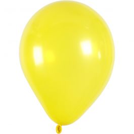 Balloons, yellow, round, D 23 cm, 10 pc/ 1 pack [HOB-59170]