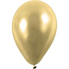 Balloons, gold, round, D 23 cm, 8 pc/ 1 pack [HOB-59171]
