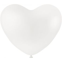 Balloons, white, hearts, 8 pc/ 1 pack [HOB-59177]