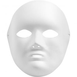 Full Face Mask, white, H: 22 cm, W: 17 cm, 1 pc [HOB-592530]