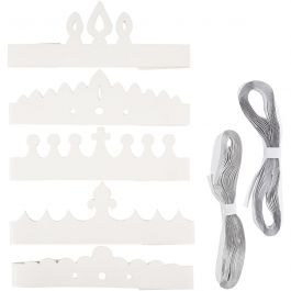Crowns, white, H: 10-16,5 cm, L: 60 cm, 230 g, 50 pc/ 1 pack [HOB-59263]