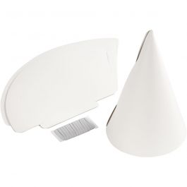 Cone, white, H: 23 cm, D 16,5 cm, 230 g, 10 pc/ 1 pack [HOB-59265]