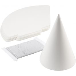 Cone, white, H: 23 cm, D 16,5 cm, 230 g, 50 pc/ 1 pack [HOB-59266]