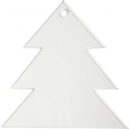 Acrylic ornaments, christmas tree, H: 8 cm, thickness 2 mm, 5 pc/ 1 pack [HOB-592980]