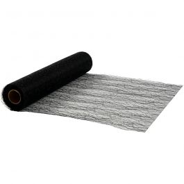 Table runners, black, W: 30 cm, 10 m/ 1 roll [HOB-593002]