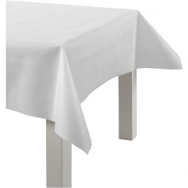 Tablecloth made of imitation fabric, white, W: 125 cm, 70 g, 10 m/ 1 roll [HOB-594001]