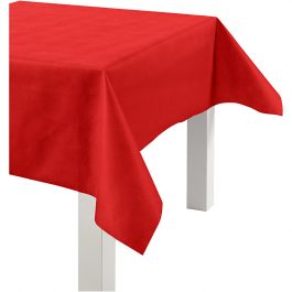 Tablecloth made of imitation fabric, red, W: 125 cm, 70 g, 10 m/ 1 roll [HOB-594013]