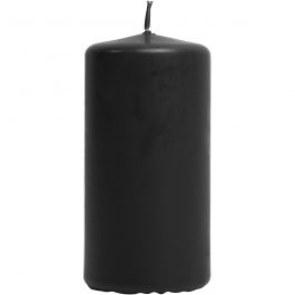 Candles, black, H: 100 mm, D 50 mm, 6 pc/ 1 pack [HOB-596102]