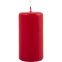 Candles, red, H: 100 mm, D 50 mm, 6 pc/ 1 pack [HOB-596103]