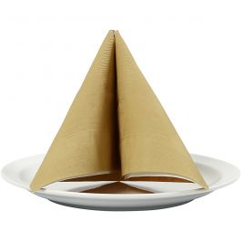 Table Napkins, gold, size 40x40 cm, 60 g, 20 pc/ 1 pack [HOB-598019]