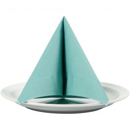 Table Napkins, light turquoise, white back, size 33x33 cm, 20 pc/ 1 pack [HOB-599016]