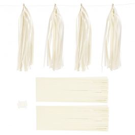 Paper Tassel, off-white, size 12x35 cm, 14 g, 12 pc/ 1 pack [HOB-599821]