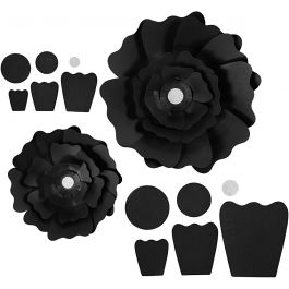 Paper Flowers, black, D 15+25 cm, 230 g, 2 pc/ 1 pack [HOB-599902]