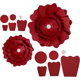 Paper Flowers, red, D 15+25 cm, 230 g, 2 pc/ 1 pack [HOB-599903]