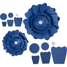 Paper Flowers, blue, D 15+25 cm, 230 g, 2 pc/ 1 pack [HOB-599904]