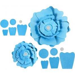 Paper Flowers, light blue, D 15+25 cm, 230 g, 2 pc/ 1 pack [HOB-599908]