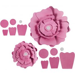 Paper Flowers, light red, D 15+25 cm, 230 g, 2 pc/ 1 pack [HOB-599909]