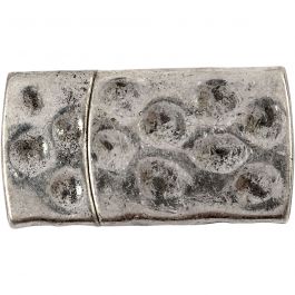 Magnetic Clasp, antique silver, size 7x29 mm, hole size 3x10 mm, 1 pc [HOB-600010]