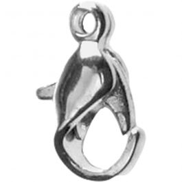 Carabiners, silver-plated, L: 10 mm, 10 pc/ 1 pack [HOB-600120]