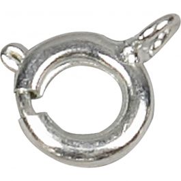 Spring Ring Clasps, silver-plated, D 7 mm, 10 pc/ 1 pack [HOB-600300]