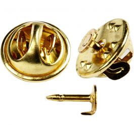 Clutch Pin Findings, gold-plated, D 11,5 mm, 25 pc/ 1 pack [HOB-60069]