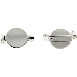 Brooch Backs, silver-plated, D 20 mm, 5 pc/ 1 pack [HOB-600770]