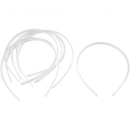 Hair Bands, white, W: 8 mm, 20 pc/ 1 pack [HOB-60080]