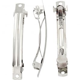 Barrettes, silver-plated, L: 8 cm, 30 pc/ 1 pack [HOB-600882]