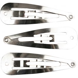 Hair Clips, silver-plated, L: 45 mm, W: 14 mm, 10 pc/ 1 pack [HOB-600991]