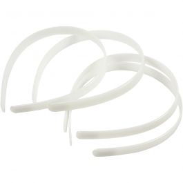 Hair Band, white, W: 13 mm, 5 pc/ 1 pack [HOB-601031]