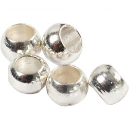 Crimp Beads, silver-plated, D 2 mm, 1000 pc/ 1 pack [HOB-60104]