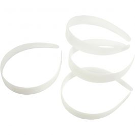 Hair Band, white, W: 25 mm, 5 pc/ 1 pack [HOB-601051]