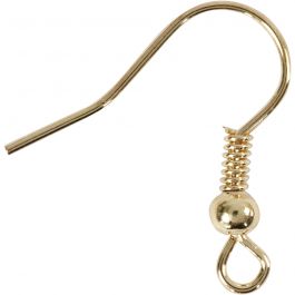 French Earhook, gold-plated, L: 18 mm, 10 pc/ 1 pack [HOB-603040]