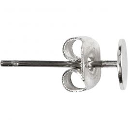 Stud Earrings, silver-plated, L: 13 mm, 10 pc/ 1 pack [HOB-603080]