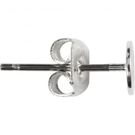 Stud Earrings, silver-plated, L: 13 mm, 100 pc/ 1 pack [HOB-603081]