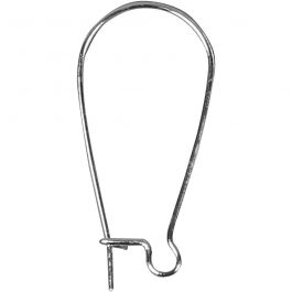 Ear Hanger, silver-plated, L: 25 mm, 30 pc/ 1 pack [HOB-60311]