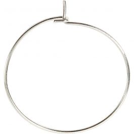 Beading Hoops, silver-plated, D 20 mm, 8 pc/ 1 pack [HOB-60319]