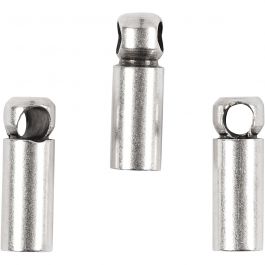 End Caps, silver-plated, L: 8 mm, D 2 mm, 10 pc/ 1 pack [HOB-604910]