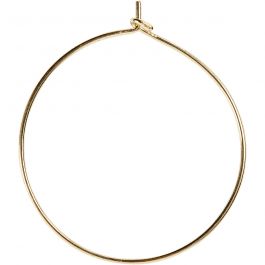 Beading Hoops, gold-plated, D 30 mm, 6 pc/ 1 pack [HOB-60573]