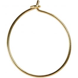 Beading Hoops, gold-plated, D 20 mm, 8 pc/ 1 pack [HOB-60574]