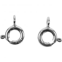 Spring Ring Clasps, sterling silver, D 6 mm, 10 pc/ 1 pack [HOB-60820]