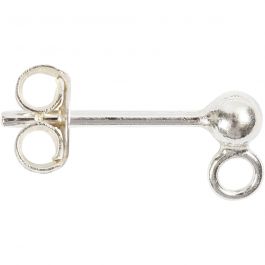 Stud Earrings, sterling silver, L: 13 mm, 10 pc/ 1 pack [HOB-60844]