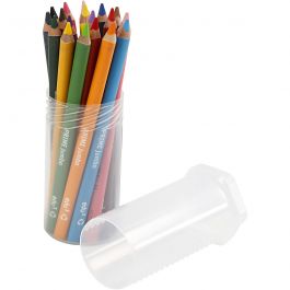 edu jumbo coloured pencils, assorted colours, thickness 10 mm, lead 6,25 mm, 18 pc/ 1 pack [HOB-409018]