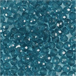 Faceted Beads, turquoise, D 4 mm, hole size 1 mm, 45 pc/ 1 pack [HOB-60979]