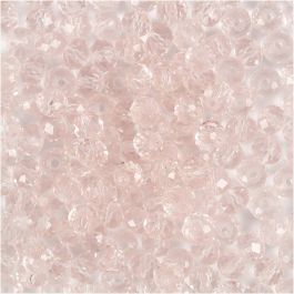 Faceted Beads, light rose, D 4 mm, hole size 1 mm, 45 pc/ 1 pack [HOB-60982]