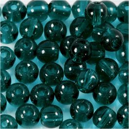Glass Beads, green, D 4 mm, hole size 1 mm, 45 pc/ 1 pack [HOB-60988]