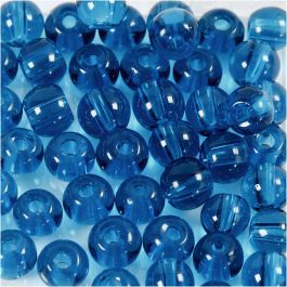 Glass Beads, turquoise, D 4 mm, hole size 1 mm, 45 pc/ 1 pack [HOB-60989]