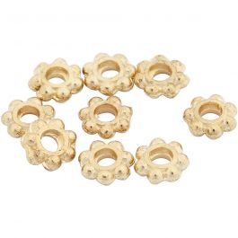 Spacer Bead, gold-plated, D 6 mm, hole size 2 mm, 100 pc/ 1 pack [HOB-61043]